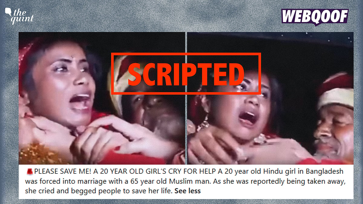 <div class="paragraphs"><p>A staged video is being shared on social media, falsely claiming to show a 20-year-old Hindu girl in Bangladesh being forced into marriage with a 65-year-old Muslim man.</p></div>