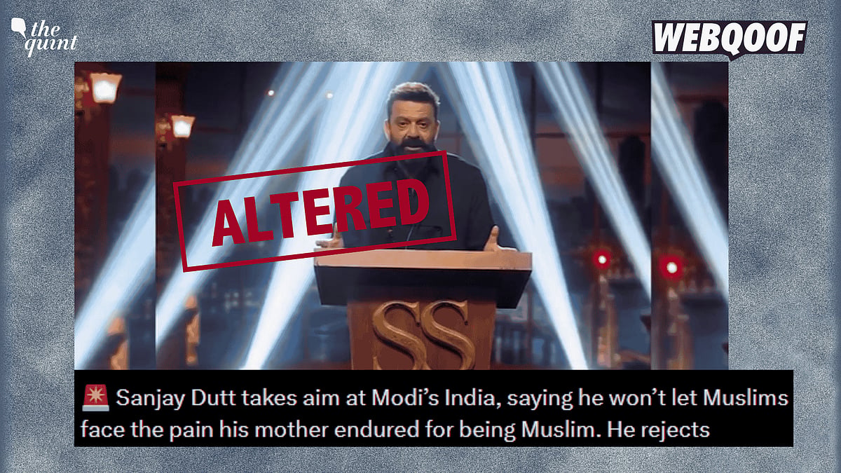 <div class="paragraphs"><p>An AI-altered video is going viral on social media, falsely claiming to show Sanjay Dutt speaking out against the saffronisation of government institutions and stating that he won't let Muslims face the pain that his mother endured for being a Muslim.</p></div>