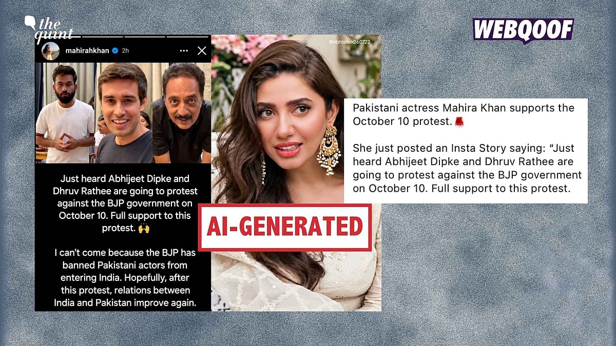 <div class="paragraphs"><p>An AI-generated image is being shared to falsely claim that Pakistani actor Mahira Khan expressed support for the upcoming protest against CEC Gyanesh Kumar via an Instagram story.</p></div>