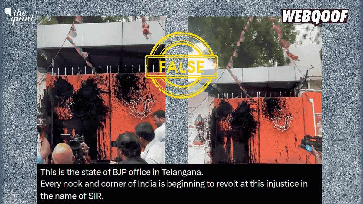 <div class="paragraphs"><p>An old video is going viral on social media, falsely claiming to show a BJP office in Telangana that was recently defaced by the anti-CEC protesters. </p></div>
