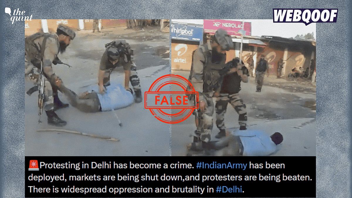 <div class="paragraphs"><p>An old video is going viral on social media, falsely claiming to show the Indian Army assaulting an anti-CEC protester in Delhi.</p></div>