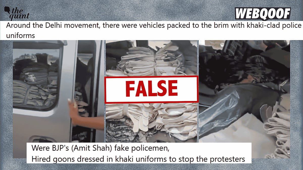 <div class="paragraphs"><p>A video is being shared on social media, claiming to show a vehicle filled with police uniforms in Delhi, which were used by the BJP's hired 'goons' to stop the anti-CEC protesters.</p></div>