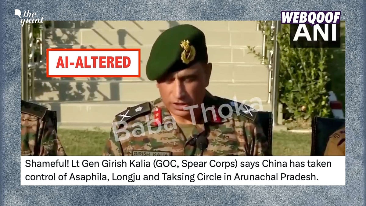 <div class="paragraphs"><p>An AI-manipulated video is being shared to falsely claim that the DGTA Lt Gen Girish Kalia admitted that China was controlling parts of Arunachal Pradesh.</p></div>