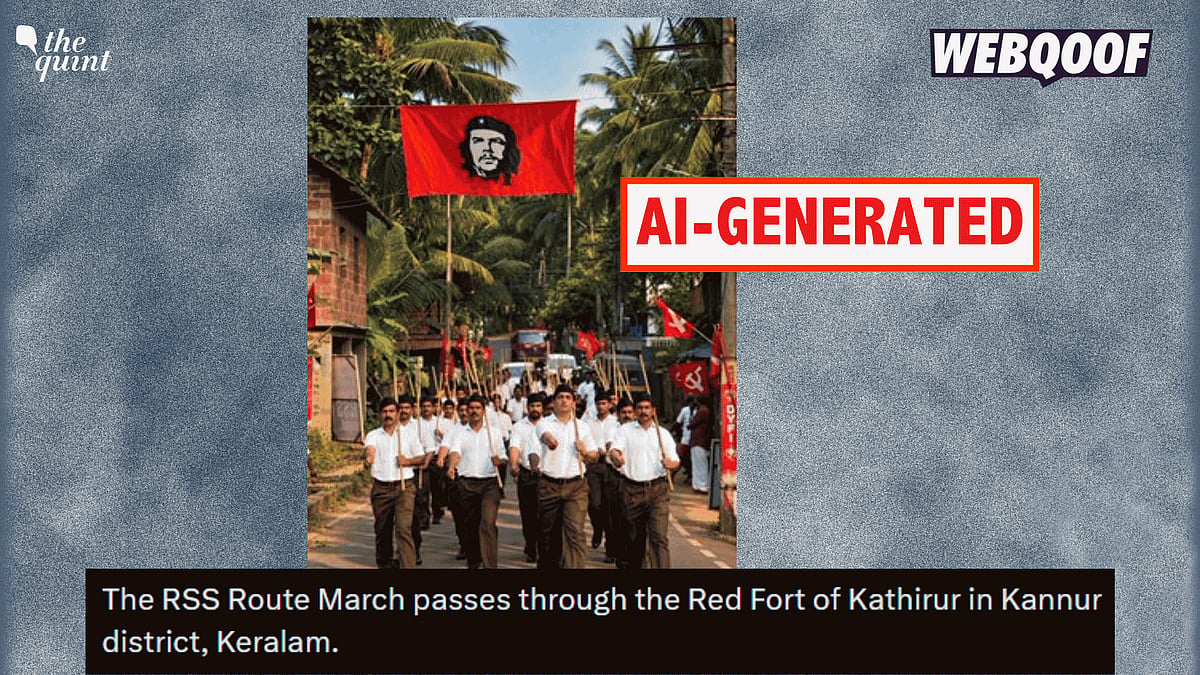 <div class="paragraphs"><p>An AI-generated image is going viral on social media, falsely claiming to show an RSS march through the Red Fort in Kannur, Kerala. </p></div>