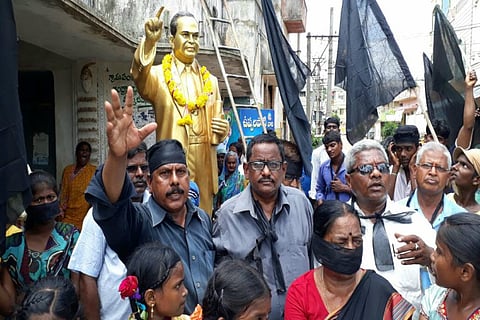 'No freedom from social boycott in this AP village: Dalits hold black flag rally on I-Day eve
