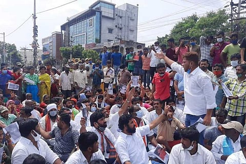 Residents and youth associations staging protest in Hyderabad