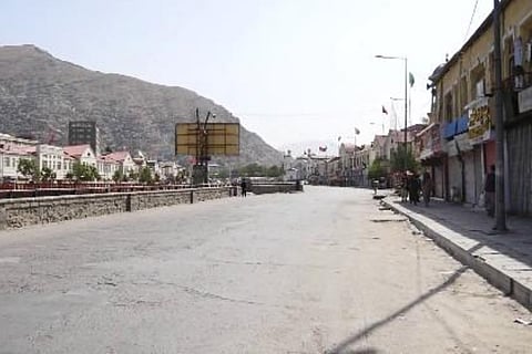 A deserted street in Afghanistan after Taliban on verge of controlling country