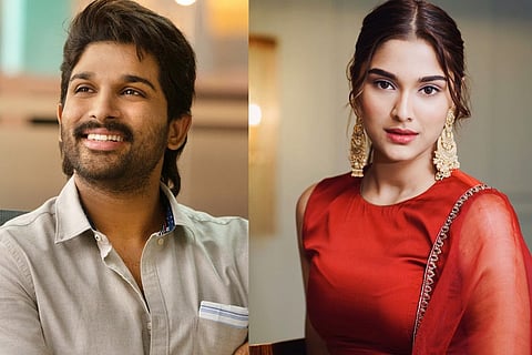 Allu Arjun and Saiee Manjrekar 