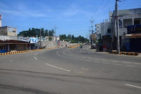 Deserted road during lockdown