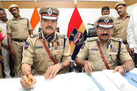 IPS officers Anjani Kumar and Mahender Reddy