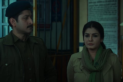 Parambrata Chattopadhyay and Raveena Tandon in Netflix series Aranyak