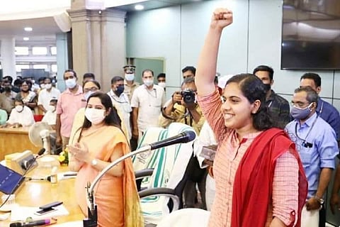 Arya Rajendran swearing in