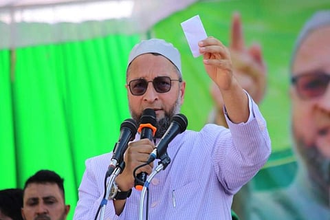 Hyderabad MP Asaduddin Owaisi addressing election rally in Uttar Pradesh
