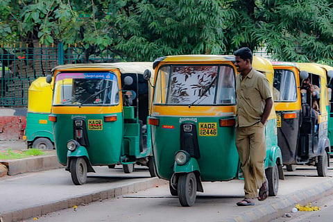 Autos parked on the road