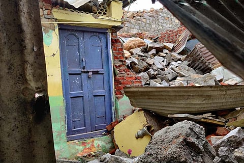 One of the demolished house in Bandlaguda 