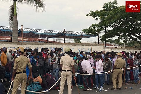 Migrants from Odisha at Palace Grounds