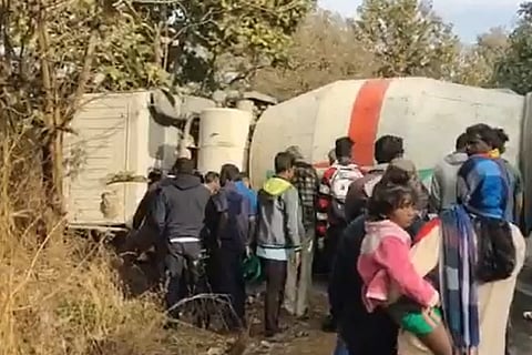 The toppled cement mixer that crushed a mother and daughter to death in Bengaluru