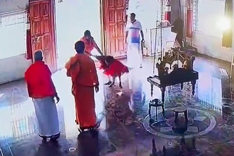 CCTV visual of woman being assaulted