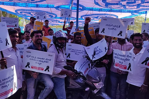 Bengaluru taxi bikers protest