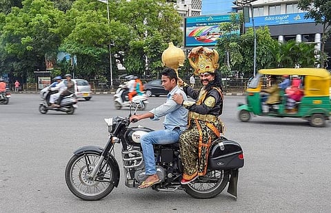 Photos: Bengaluru traffic cops get Yamaraja to drive home message of road safety