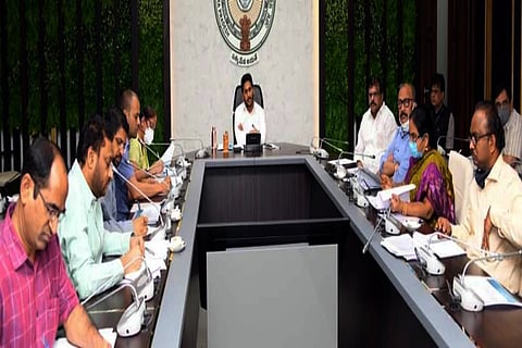 AP CM YS Jagan during a review with the officials 