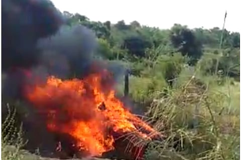 Five of a family killed after car overturns, catches fire on Bengaluru-Tirupati highway
