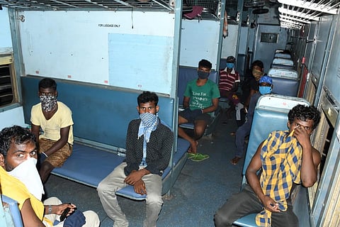 migrant workers in train