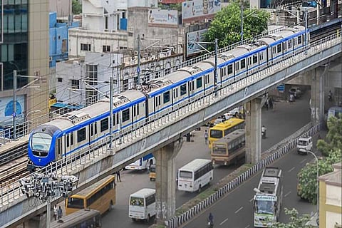 A Chennai Metro train