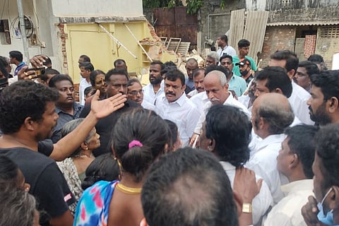 Residents of Chennai’s Govindasamy Nagar staging a protest