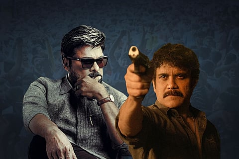 Chiranjeevi and Nagarjuna stills from Godfather and the Ghost movies