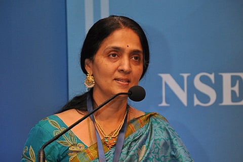 Chitra Ramkrishna speaking at an NSE event