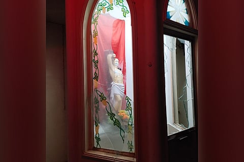 Church inside Coimbatore school campus vandalised, statue damaged