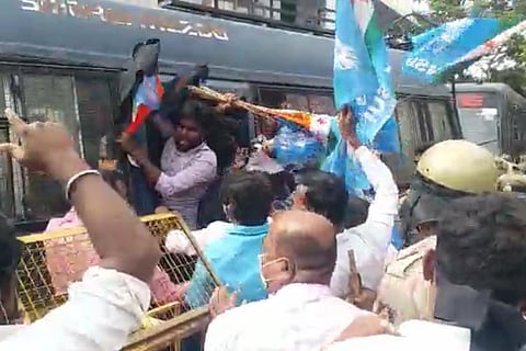 Congress protest Shivamogga