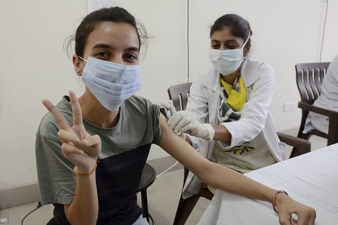 Student getting vaccine 