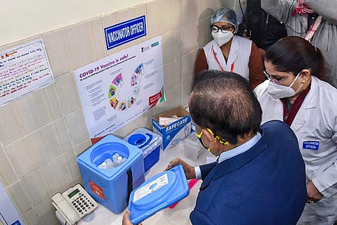 Union Health Minister Harsh Vardhan during dry run in Delhi