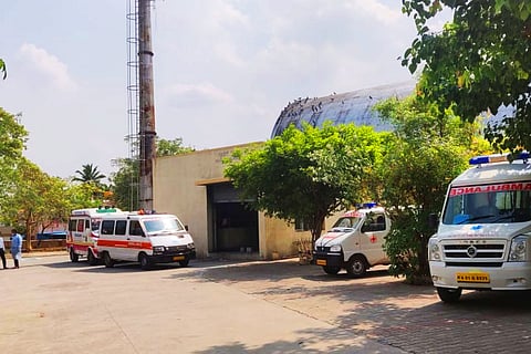 Ambulance queued outside Kengeri Crematorium