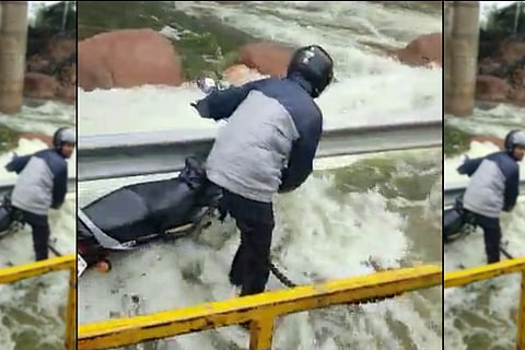 Hyderabad police rescue rider on service road 