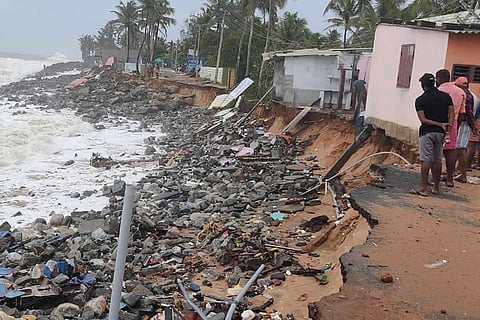 Houses in coastal Thiruvananthapuram damaged in Cyclone Tauktae 