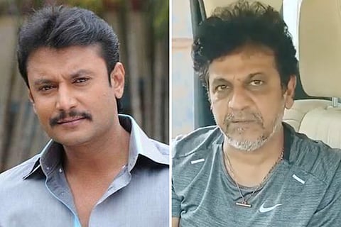 Actors Darshan (L) and Shiva Rajkumar (R) 