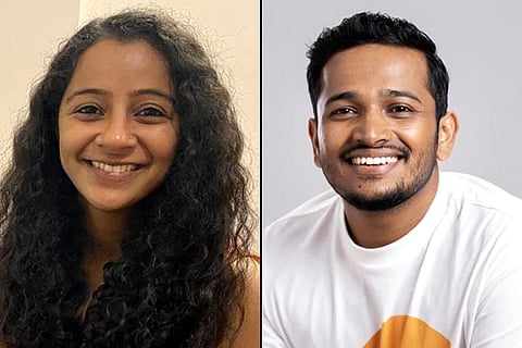 Actor Darshana Rajendran (L) and actor-director Basil Joseph (R)