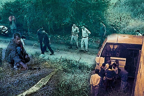 Images from the location of encounter killings of accused in the Disha rape and murder case 