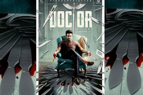 Actor Sivakarthikeyan in the first-look poster of 'Doctor'.