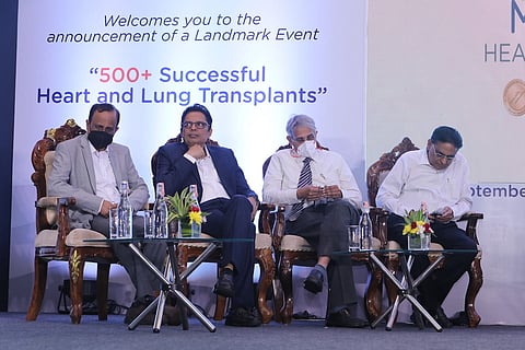 Dr KR Balakrishnan felicitated by Union Min Nitin Gadkari on completing 500-plus successful heart & lung transplants