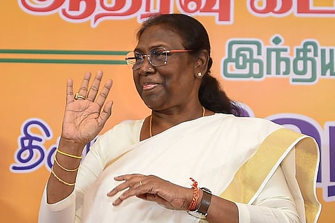 NDA's presidential candidate Droupadi Murmu during a programme in Chennai