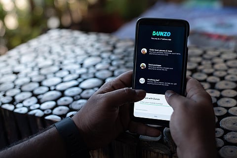 Dunzo app on phone