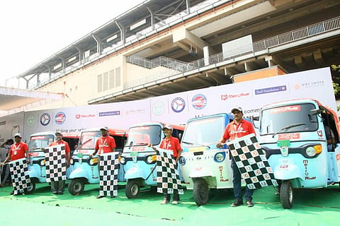 Electric auto services launched to improve first and last mile connectivity for Hyderabad metro.