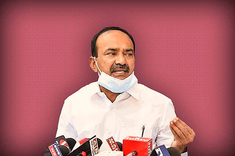 Eatala Rajender addressing the media