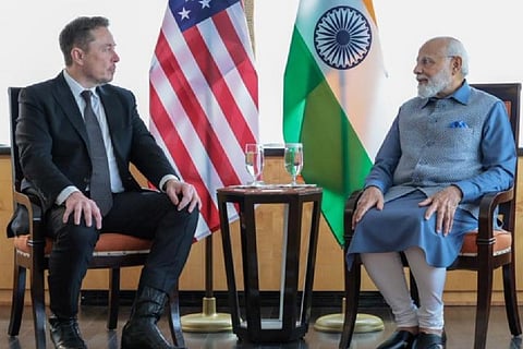 Elon Musk and Narendra Modi
