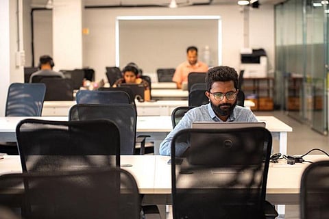 Employees working