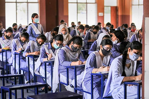 Students writing exam